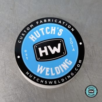 Hutch's Welding Logo Sticker - Jolene Blue